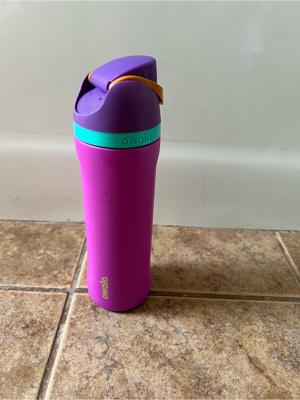 Owala Insulated Water Bottle - Purple/Pink with Teal Accent